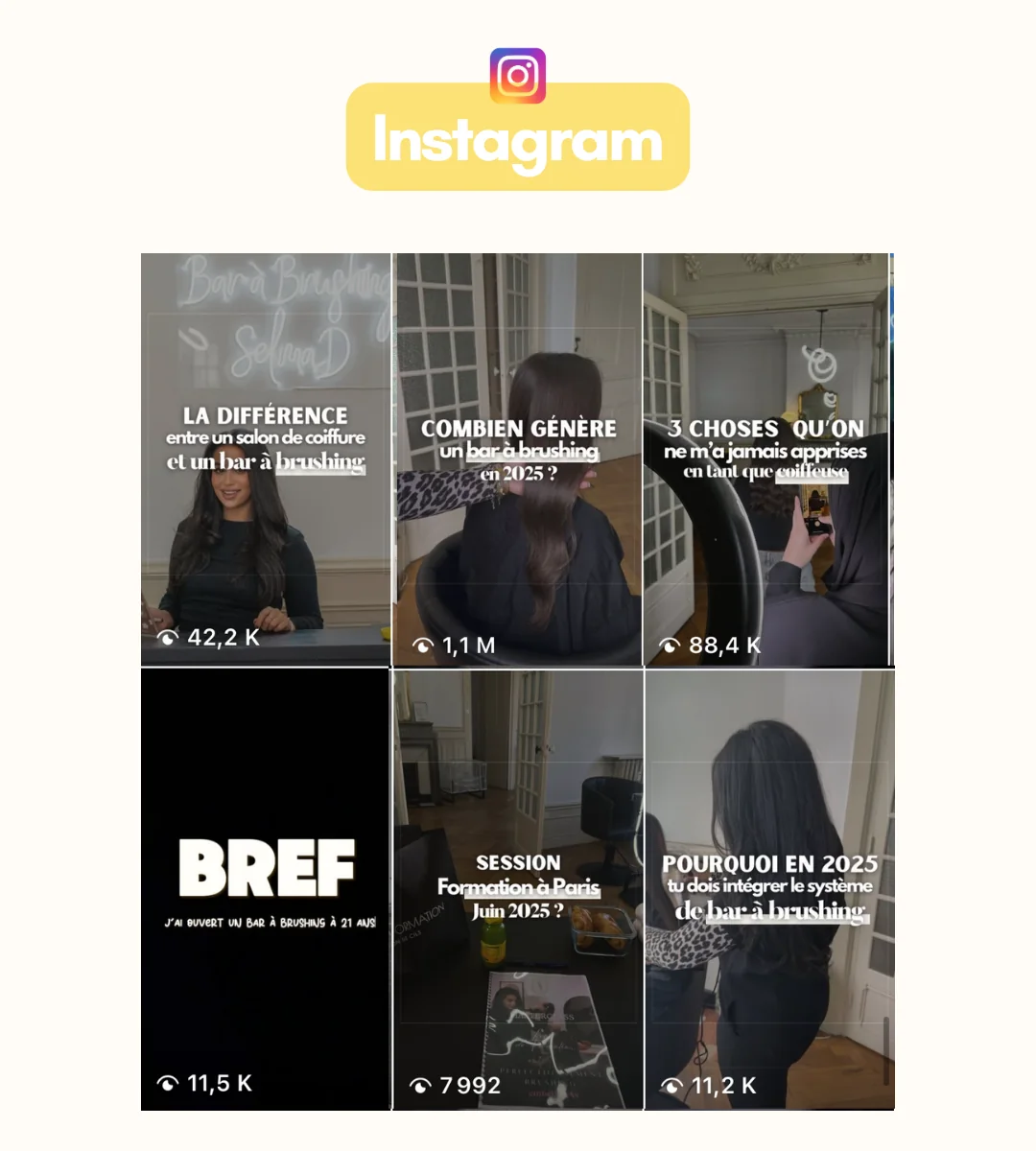 Contenu Instagram Bar à Brushing Académie