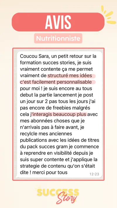 Avis client · produit digital Sun Influence