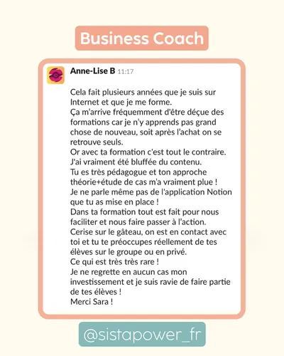 Avis client · produit digital Sun Influence