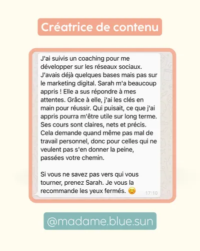 Avis client · produit digital Sun Influence