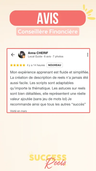 Avis client · produit digital Sun Influence
