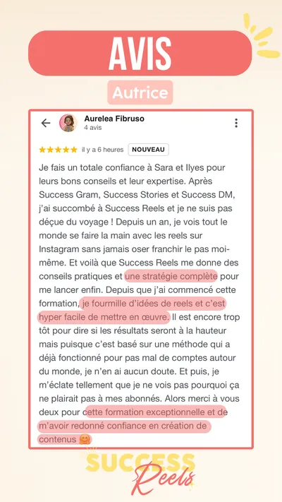 Avis client · produit digital Sun Influence