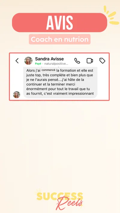Avis client · produit digital Sun Influence