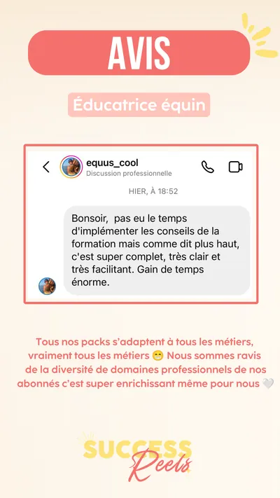 Avis client · produit digital Sun Influence
