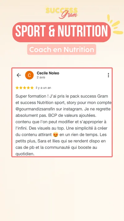 Avis client · produit digital Sun Influence