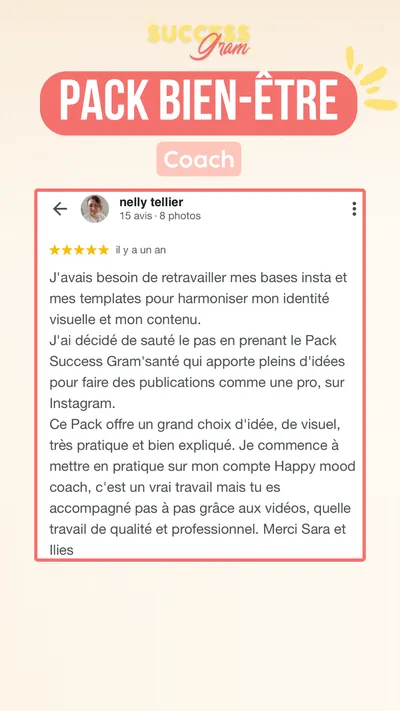 Avis client · produit digital Sun Influence