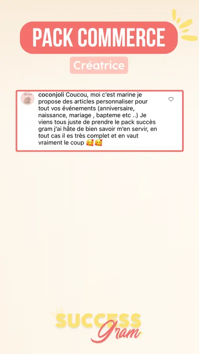 Avis client · produit digital Sun Influence