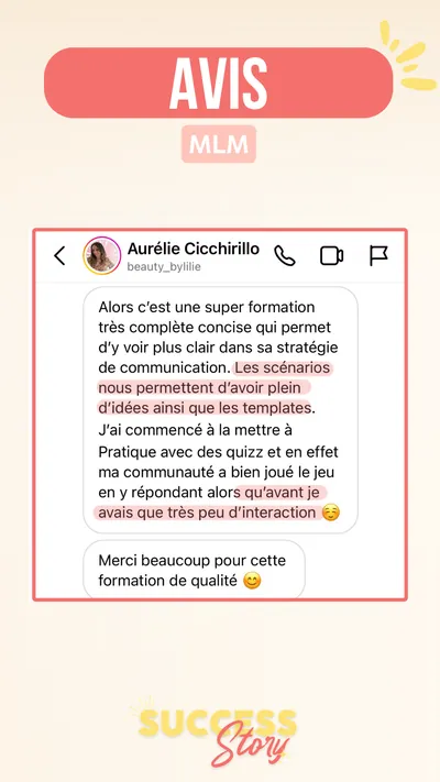 Avis client · produit digital Sun Influence