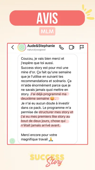 Avis client · produit digital Sun Influence