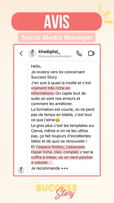 Avis client · produit digital Sun Influence