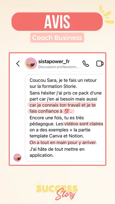 Avis client · produit digital Sun Influence