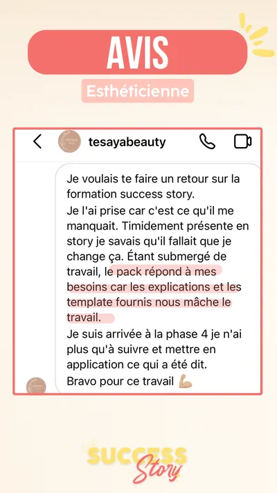Avis client · produit digital Sun Influence